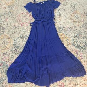 New York & Company Royal Blue Prairie Style Maxi Dress